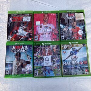 Xbox One Video Game Lot Bundle Sports NBA 2K18 FIFA 20 Madden NFL 16 Tokyo 2020